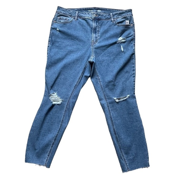 Old Navy Womens High Waist Rockstar Super Skinny Ripped Ankle Jeans Plus Size 20 - Picture 4 of 11